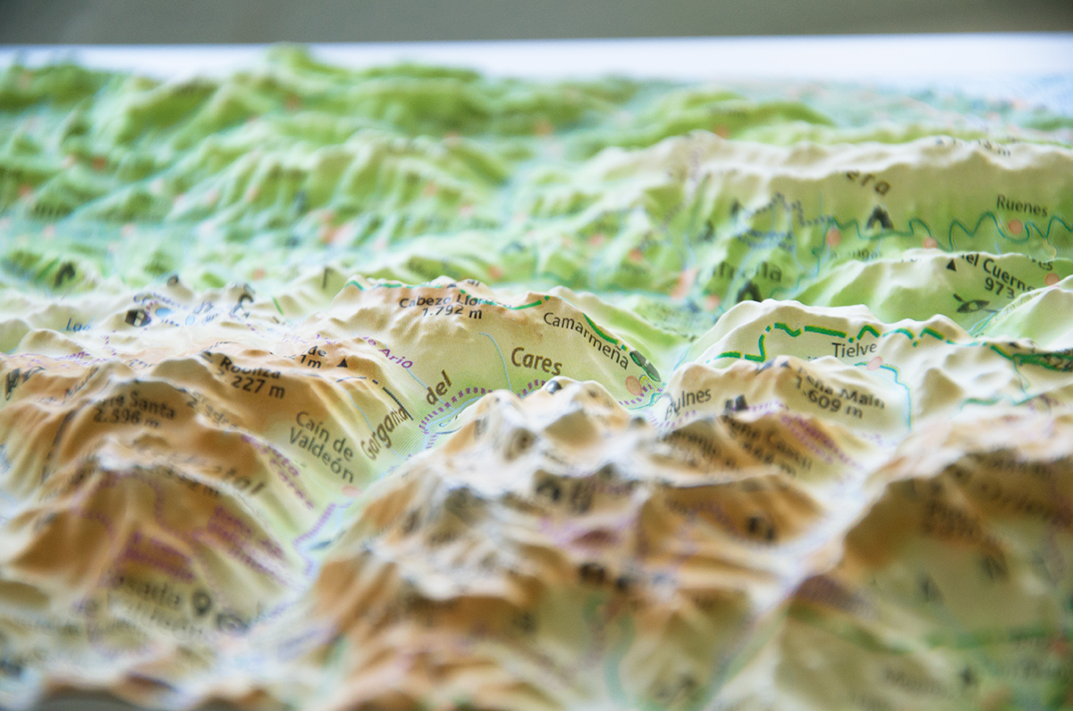 Imagen detalles mapa relieve Picos de Europa